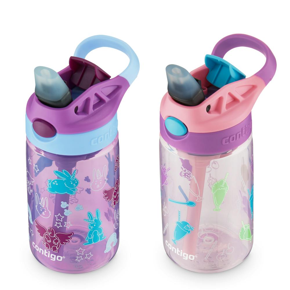 Contigo® Kids Water Bottle with Redesigned AUTOSPOUT® Straw, 14 oz, 2 pack (T8PP)