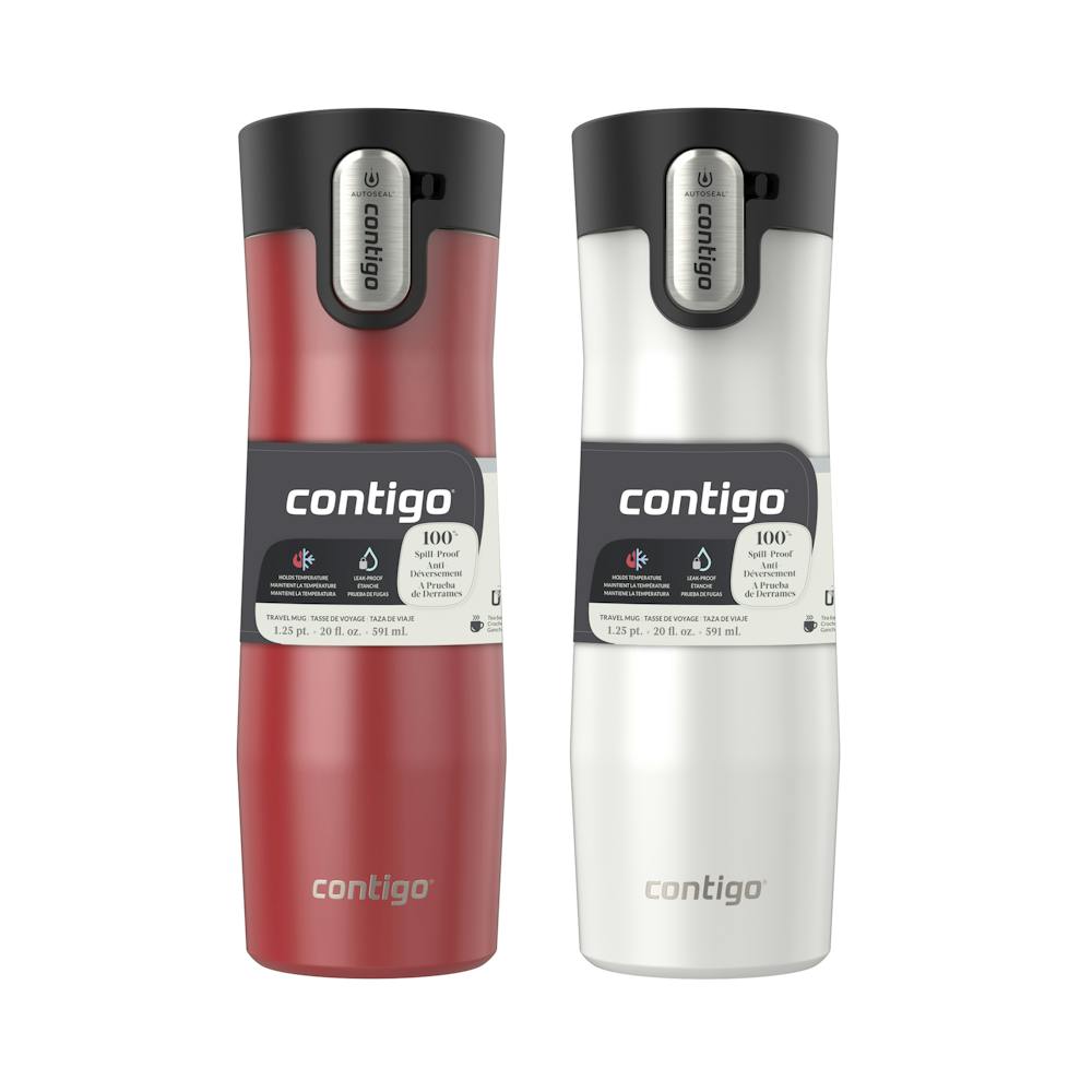 Contigo® AUTOSEAL® West Loop Vacuum-Insulated Stainless Steel Travel Mug with Easy-Clean Lid, 20 oz, 2-Pack (Y814)