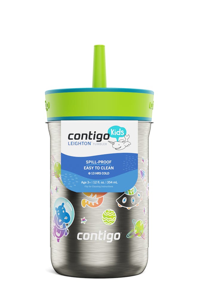 Contigo® Kids Leighton Spill-Proof Stainless Steel Tumbler with Straw, 12oz (7LHW)