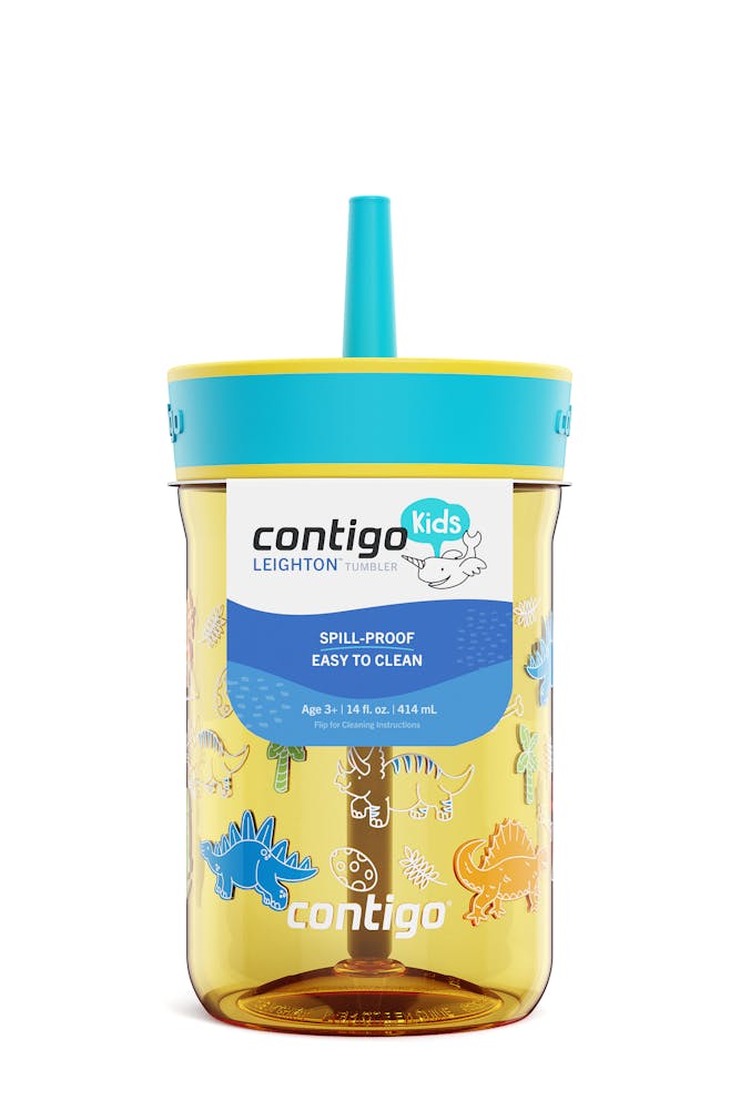 Contigo® Kids’ Leighton Straw Tumbler with Spill-Proof Leak-Proof Lid, 14oz (CGGY)