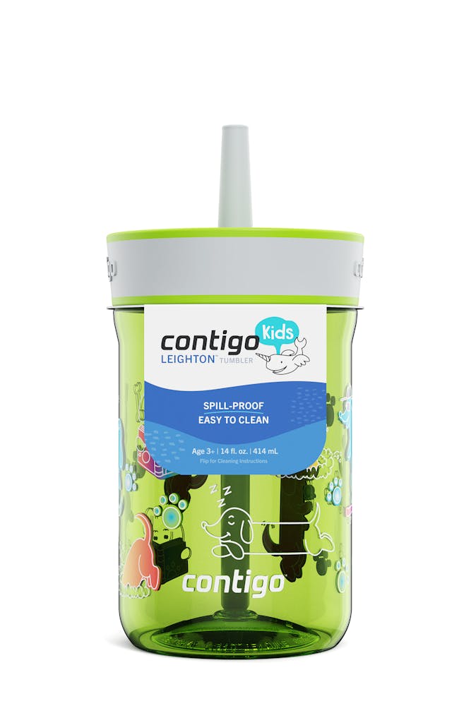 Contigo® Kids’ Leighton Straw Tumbler with Spill-Proof Leak-Proof Lid, 14oz (CGGY)