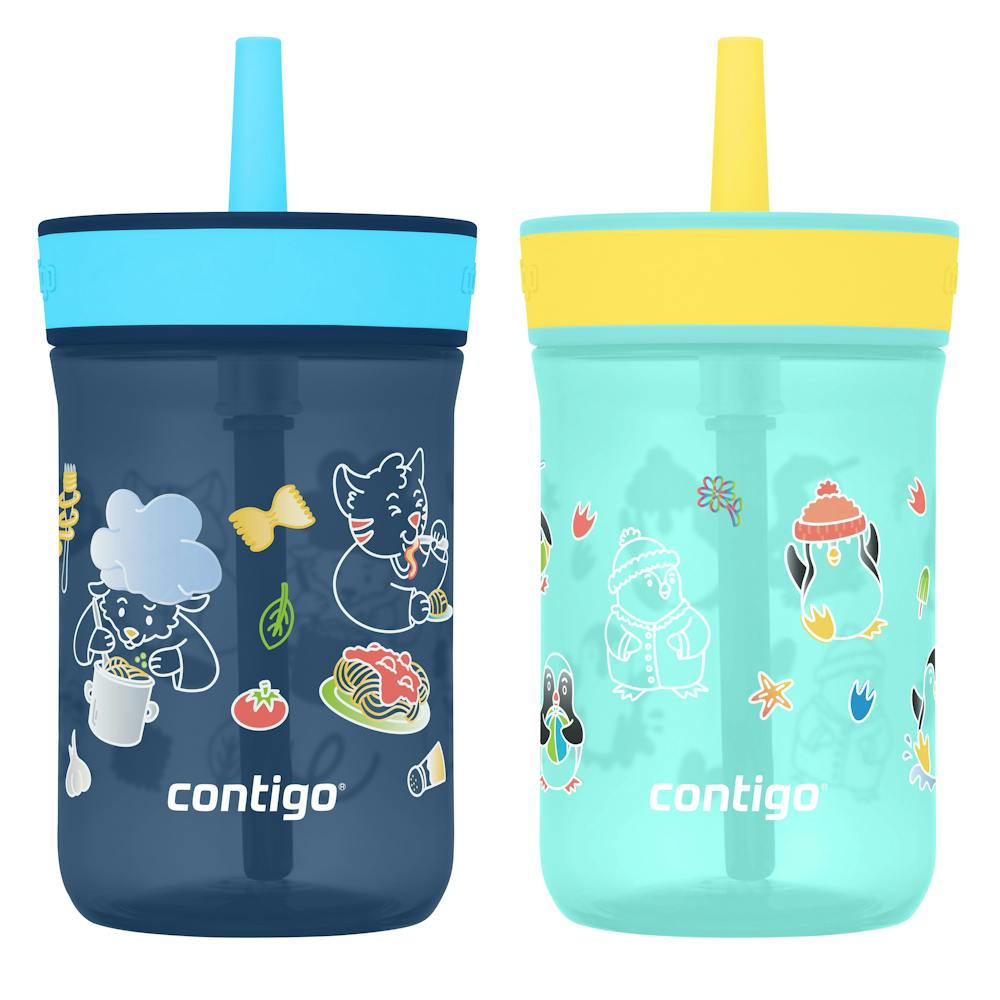 Contigo® Kids’ Leighton Straw Tumbler with Spill-Proof Leak-Proof Lid, 14oz (CGGY)