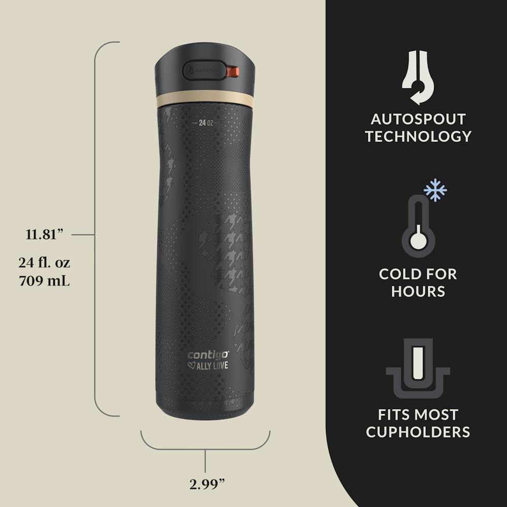 Contigo® x Ally Love Ashland Chill 2.0 Stainless Steel Water Bottle with AUTOSPOUT® Lid, 24oz (DUTT)