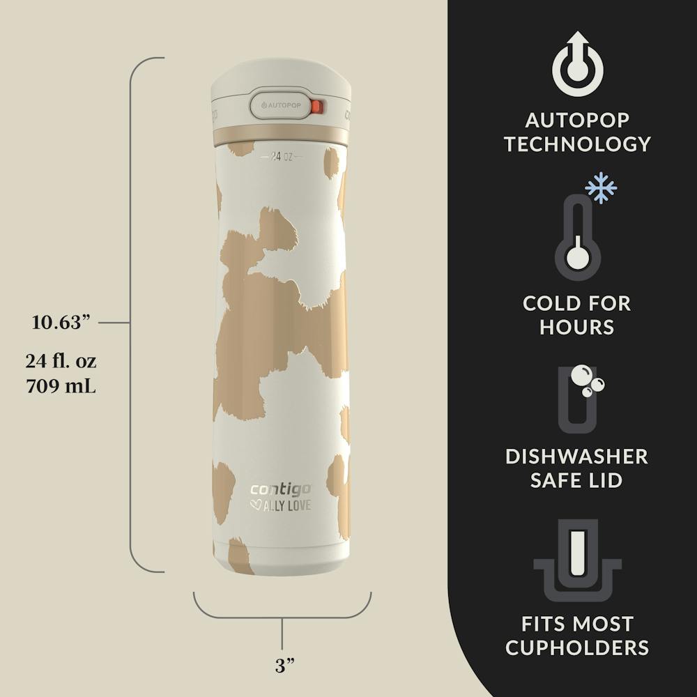Contigo® x Ally Love Jackson Chill 2.0 Stainless Steel Water Bottle with AUTOPOP® Lid, 24oz (8HAQ)