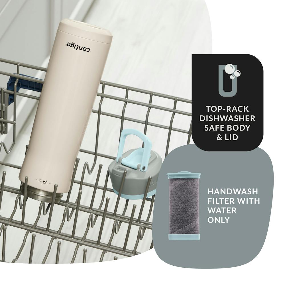 Contigo® Clybourn Chill Freeflow Filtration Stainless Steel Water Bottle with AUTOSEAL® Lid, 24oz (J144)