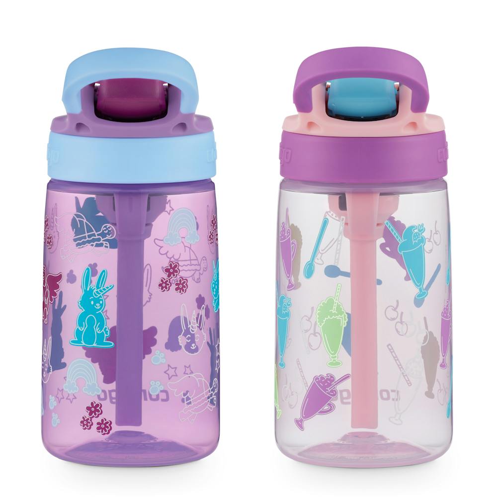 Contigo® Kids Water Bottle with Redesigned AUTOSPOUT® Straw, 14 oz, 2 pack (T8PP)