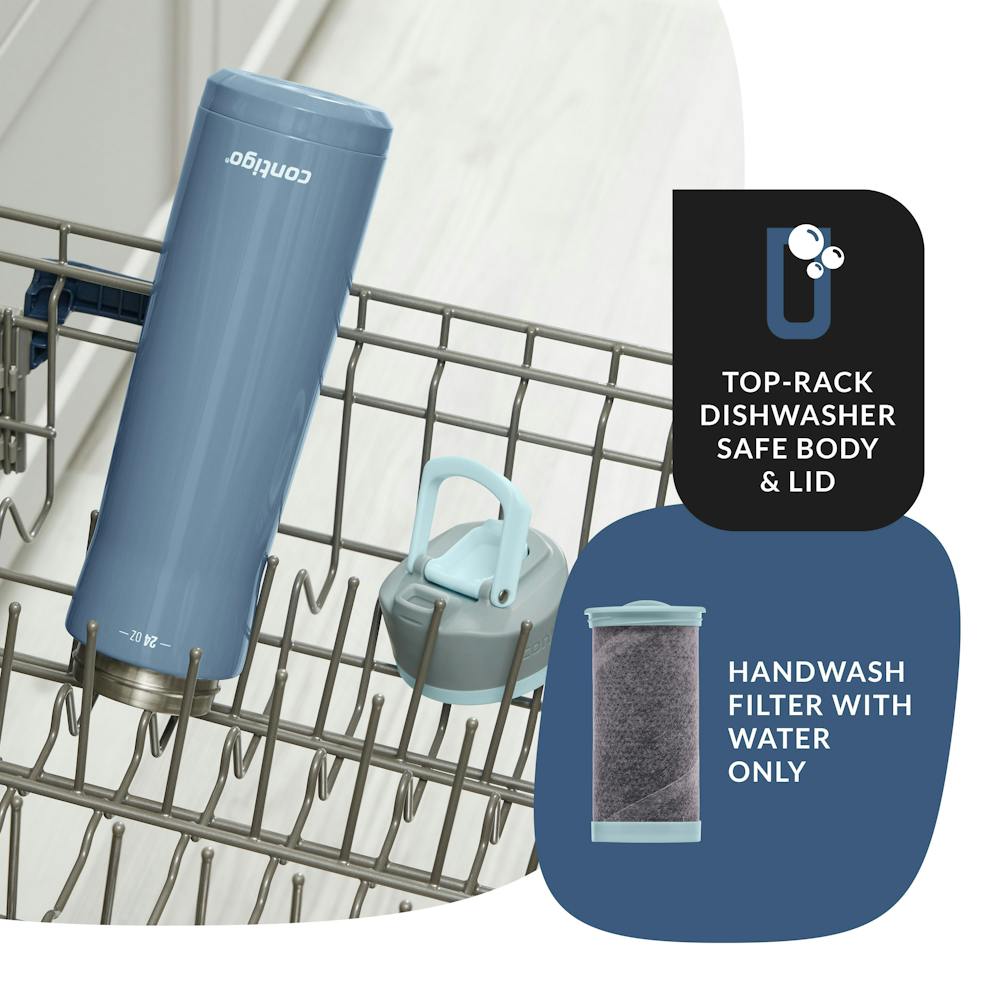 Contigo® Clybourn Chill Freeflow Filtration Stainless Steel Water Bottle with AUTOSEAL® Lid, 24oz (J144)