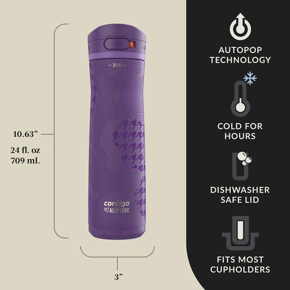 Contigo® x Ally Love Jackson Chill 2.0 Stainless Steel Water Bottle with AUTOPOP® Lid, 24oz (8HAQ)