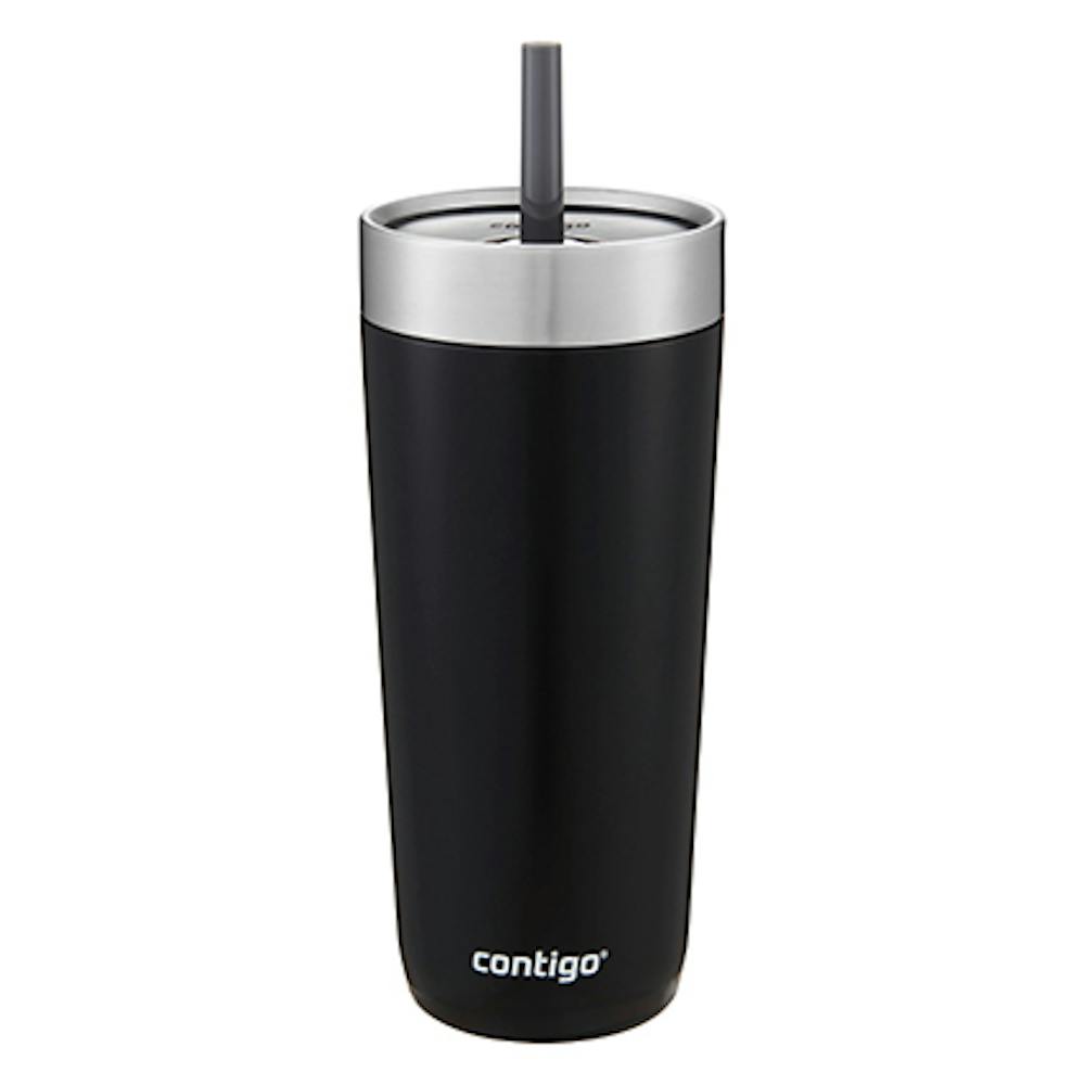 Luxe Stainless Steel Travel Tumbler with Spill-Proof Lid and Straw, 18oz (V7EN)