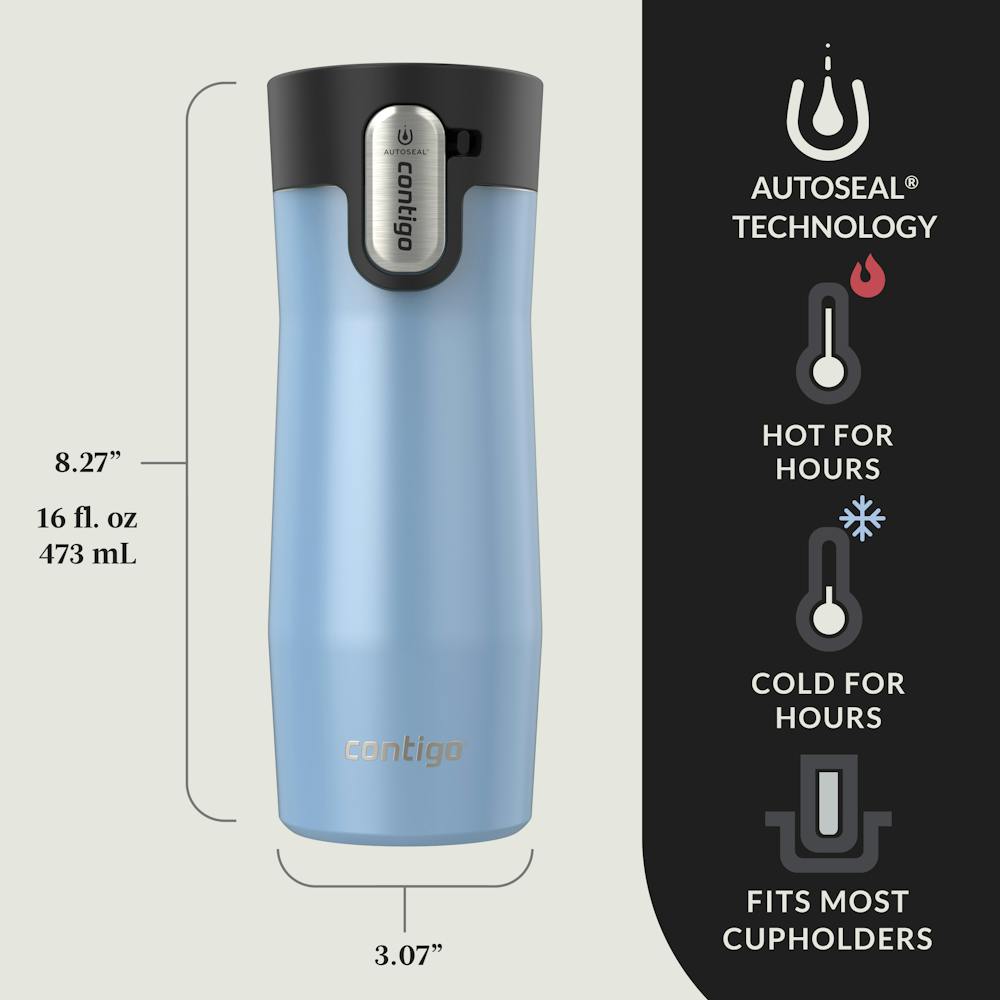 Contigo® AUTOSEAL® West Loop Vacuum-Insulated Stainless Steel Travel Mug with Easy-Clean Lid, 16 oz, 2-Pack (EY6G)