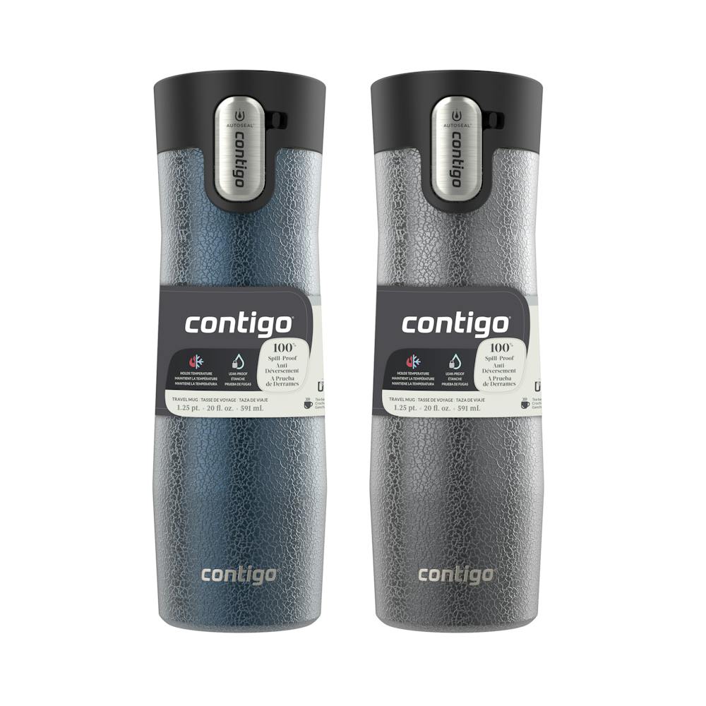 Contigo® AUTOSEAL® West Loop Vacuum-Insulated Stainless Steel Travel Mug with Easy-Clean Lid, 20 oz, 2-Pack (Y814)