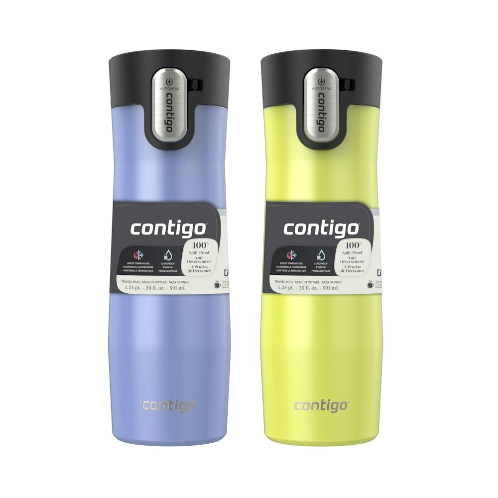 Contigo® AUTOSEAL® West Loop Vacuum-Insulated Stainless Steel Travel Mug with Easy-Clean Lid, 20 oz, 2-Pack (Y814)