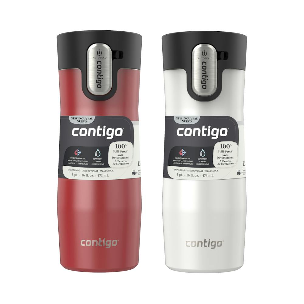 Contigo® AUTOSEAL® West Loop Vacuum-Insulated Stainless Steel Travel Mug with Easy-Clean Lid, 16 oz, 2-Pack (EY6G)