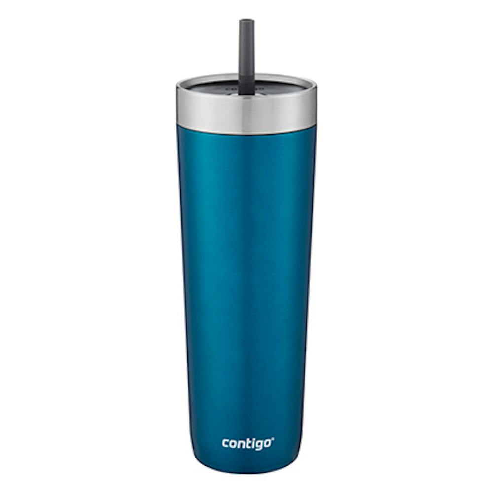 Luxe Stainless Steel Travel Tumbler with Spill-Proof Lid and Straw, 24oz (UR8R)