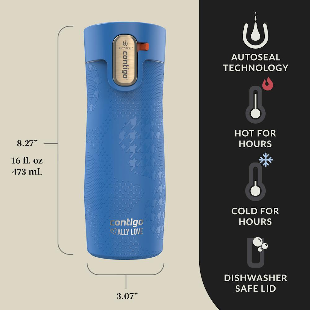Contigo® x Ally Love West Loop 3.0 Stainless Steel Travel Mug with AUTOSEAL® Easy-Clean Lid, 16oz (04NT)