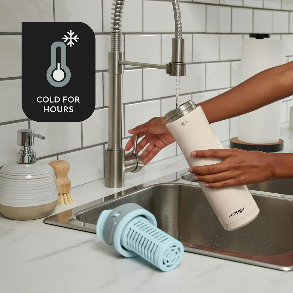Contigo® Clybourn Chill Freeflow Filtration Stainless Steel Water Bottle with AUTOSEAL® Lid, 24oz (J144)