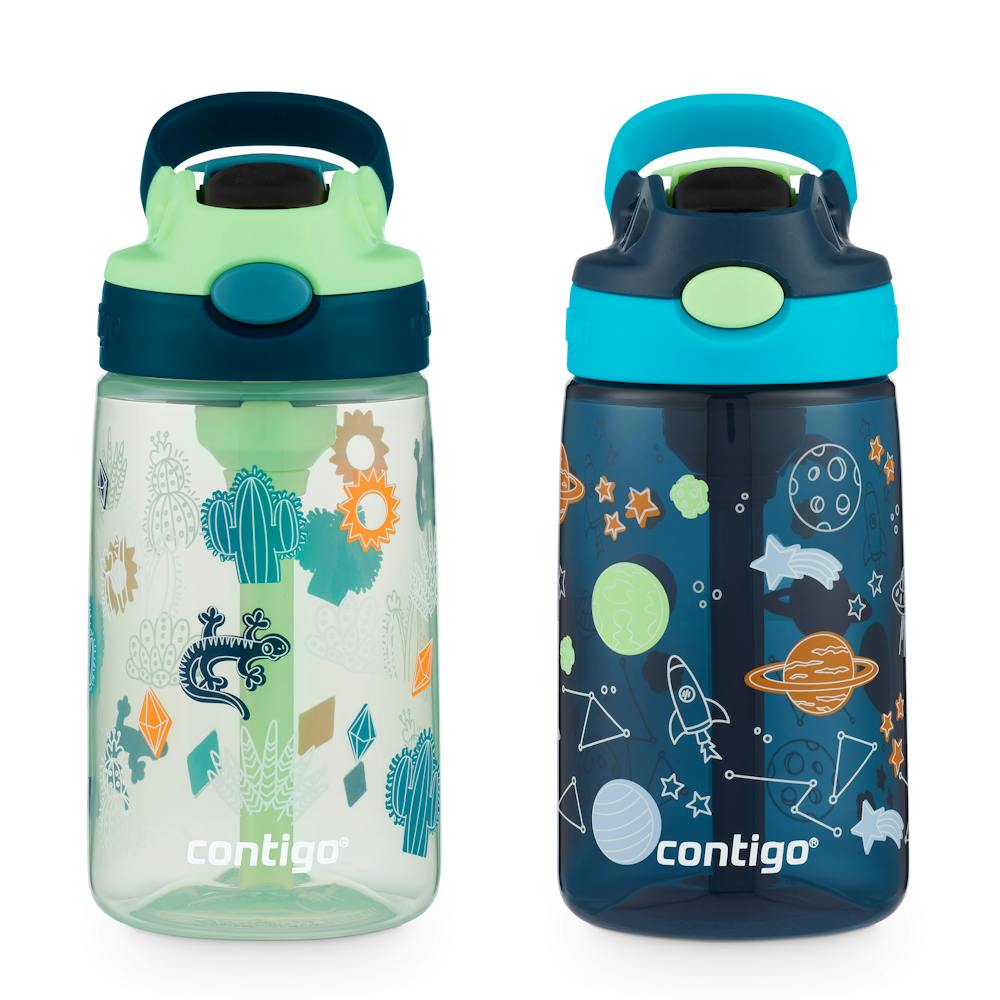 Contigo® Kids Water Bottle with Redesigned AUTOSPOUT® Straw, 14 oz, 2 pack (FU1Q)