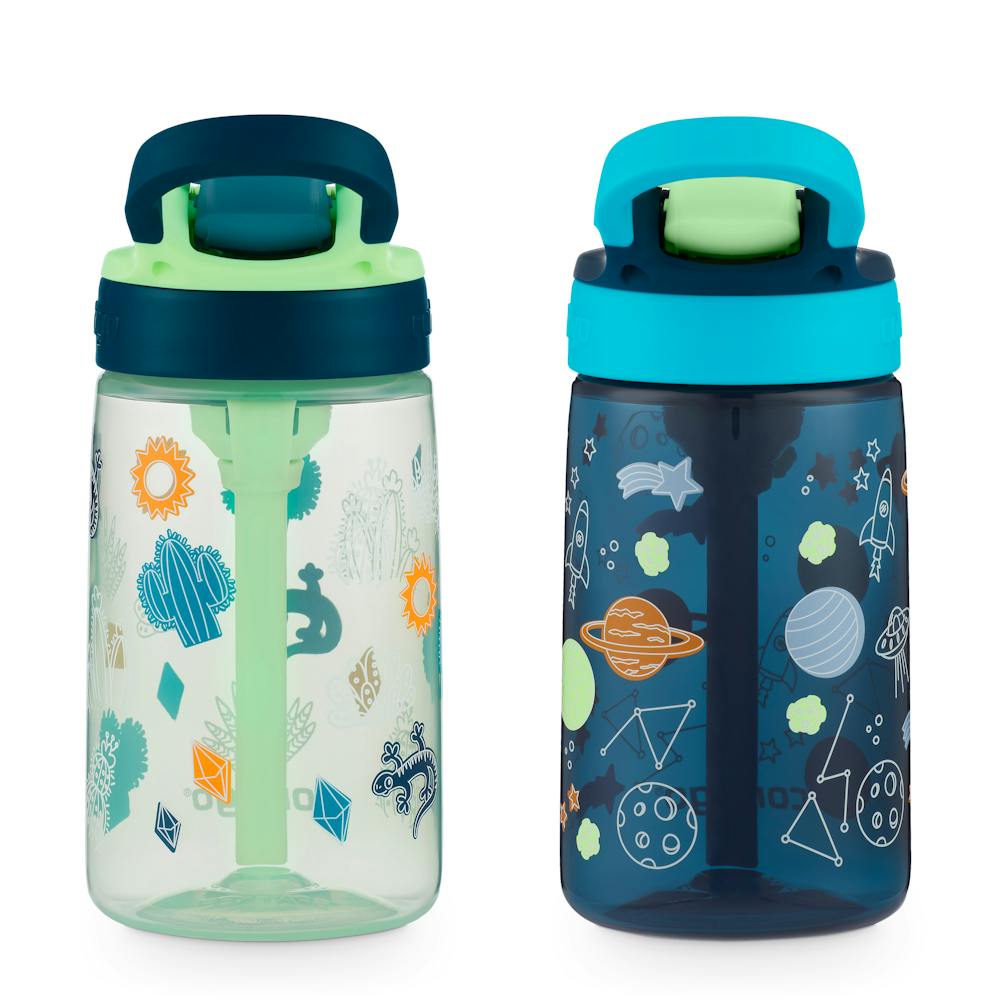 Contigo® Kids Water Bottle with Redesigned AUTOSPOUT® Straw, 14 oz, 2 pack (T8PP)