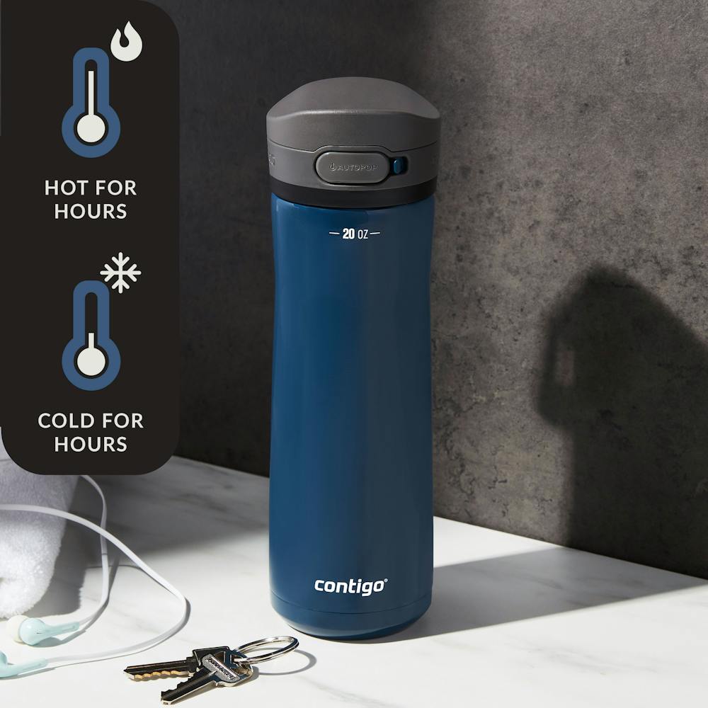 Contigo® Jackson Chill 2.0 Water Bottle with AUTOPOP Lid | Stainless Steel Water Bottle, 20oz., Blueberry Opaque (TTXG)