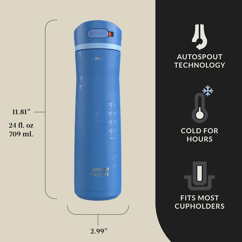 Contigo® x Ally Love Ashland Chill 2.0 Stainless Steel Water Bottle with AUTOSPOUT® Lid, 24oz (DUTT)