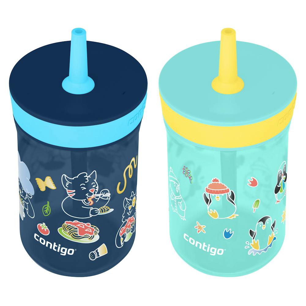 Contigo® Kids’ Leighton Straw Tumbler with Spill-Proof Leak-Proof Lid, 14oz (CGGY)