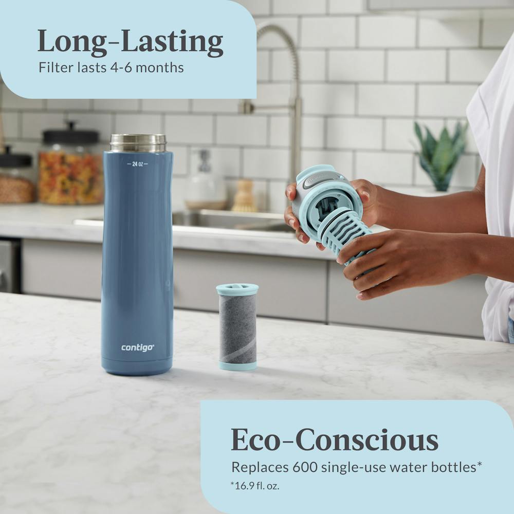 Contigo® Clybourn Chill Freeflow Filtration Stainless Steel Water Bottle with AUTOSEAL® Lid, 24oz (J144)