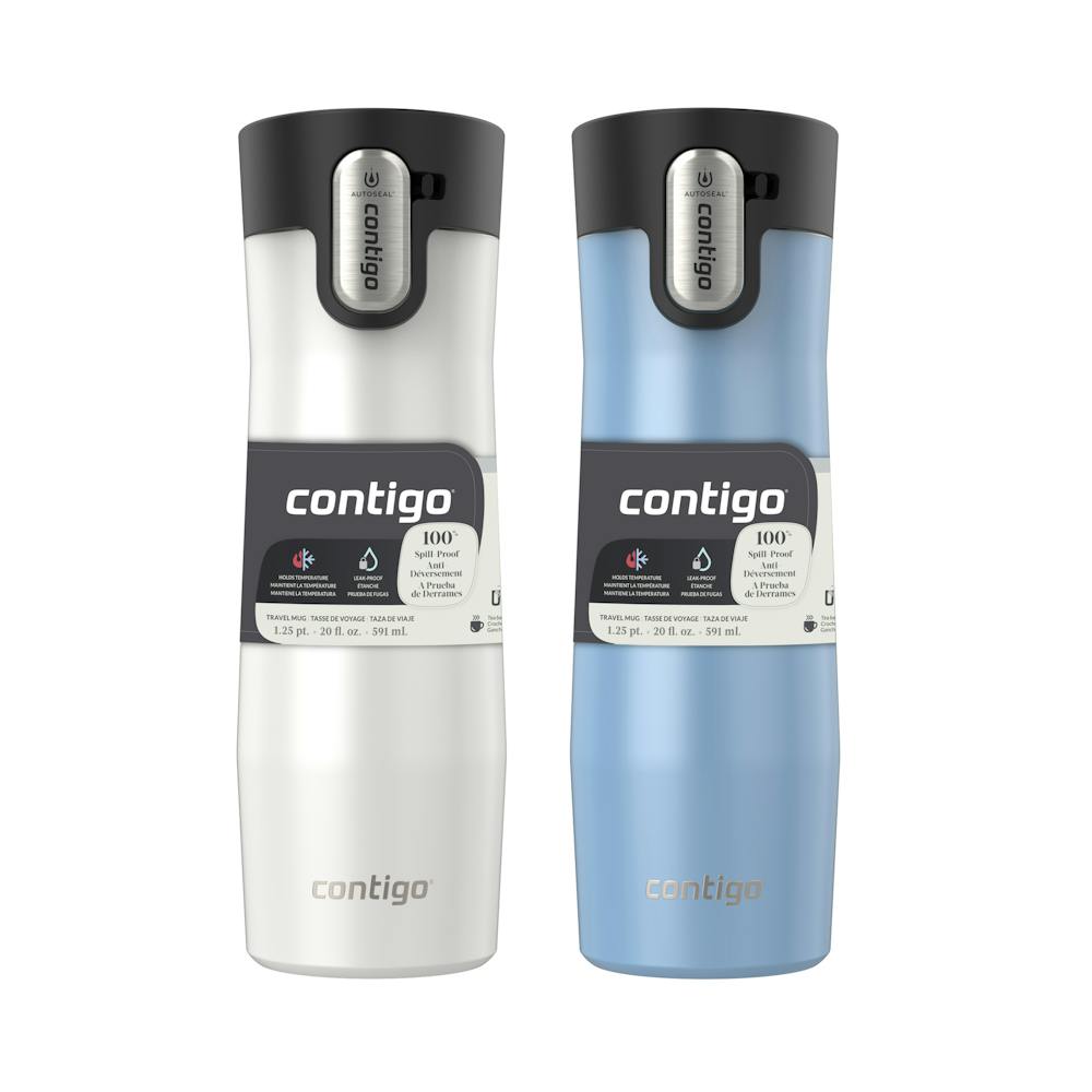 Contigo® AUTOSEAL® West Loop Vacuum-Insulated Stainless Steel Travel Mug with Easy-Clean Lid, 20 oz, 2-Pack (Y814)