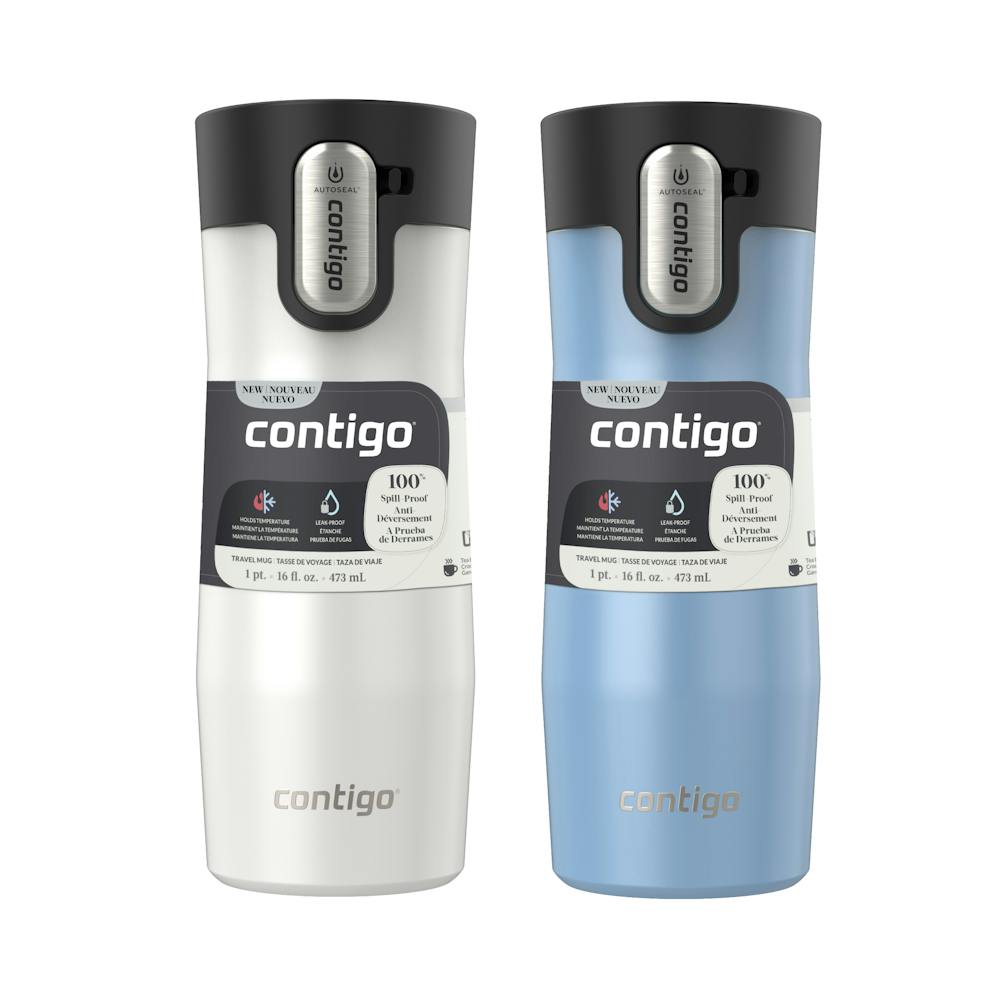 Contigo® AUTOSEAL® West Loop Vacuum-Insulated Stainless Steel Travel Mug with Easy-Clean Lid, 16 oz, 2-Pack (EY6G)
