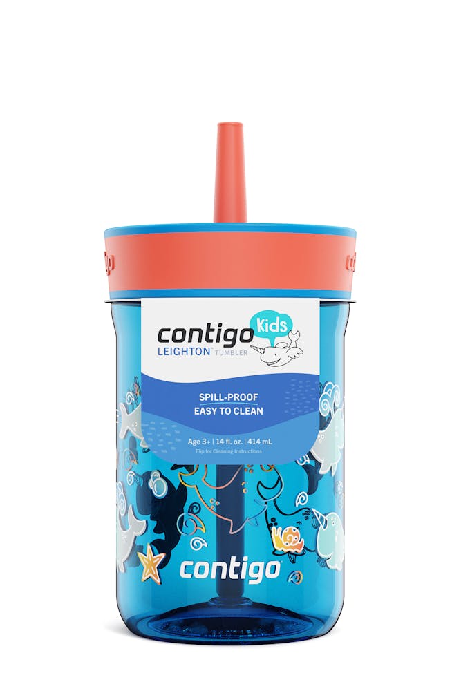 Contigo® Kids’ Leighton Straw Tumbler with Spill-Proof Leak-Proof Lid, 14oz (WYHM)