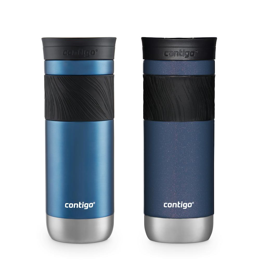 Contigo® SNAPSEAL™ Insulated Stainless Steel Travel Mug with Grip, 20oz., Blue Corn Transparent Satin & Midnight Berry (26PV)