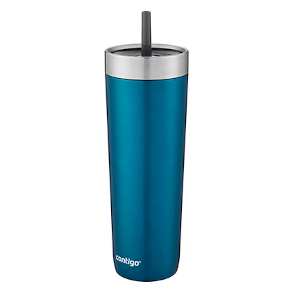 Luxe Stainless Steel Travel Tumbler with Spill-Proof Lid and Straw, 24oz (UR8R)