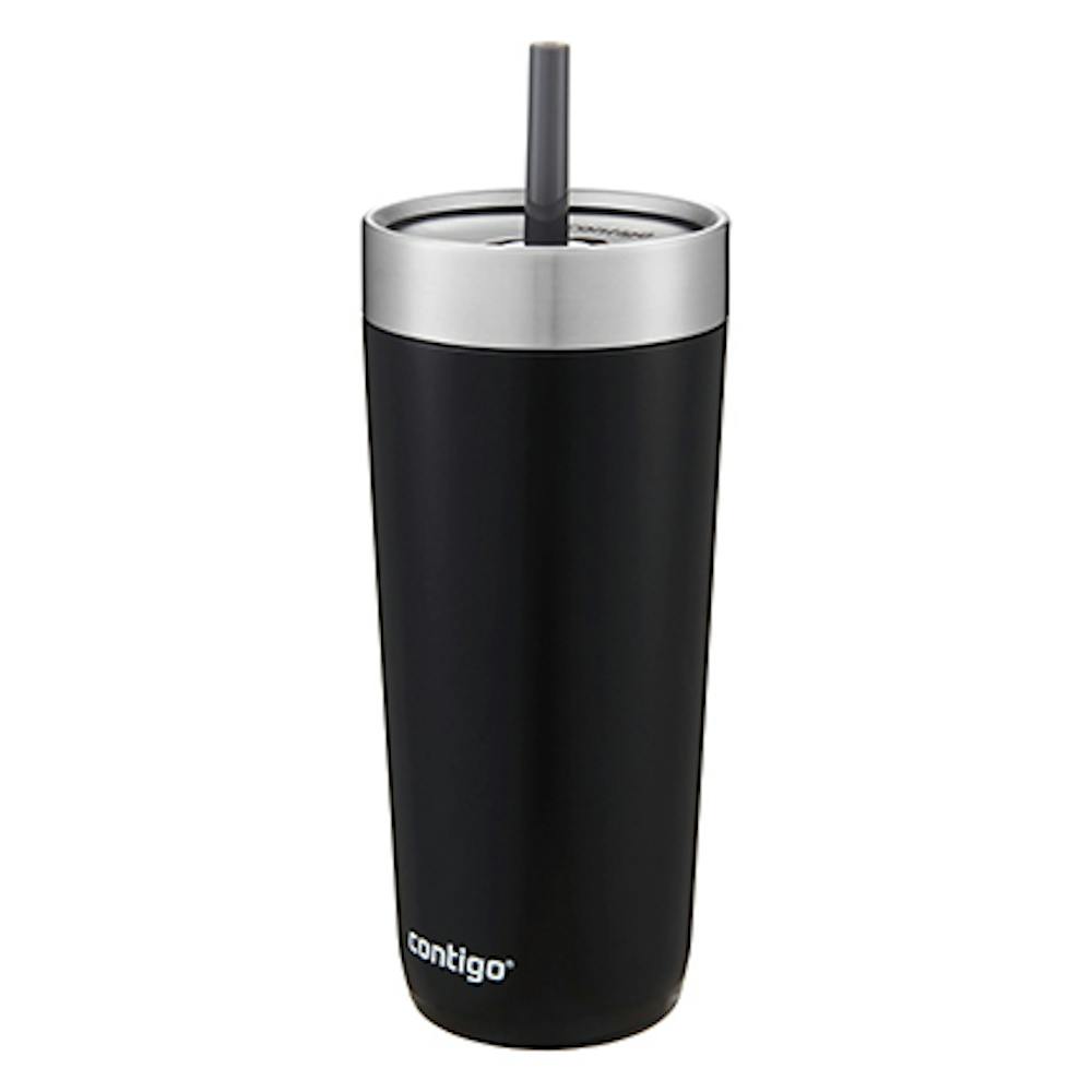Luxe Stainless Steel Travel Tumbler with Spill-Proof Lid and Straw, 18oz (V7EN)