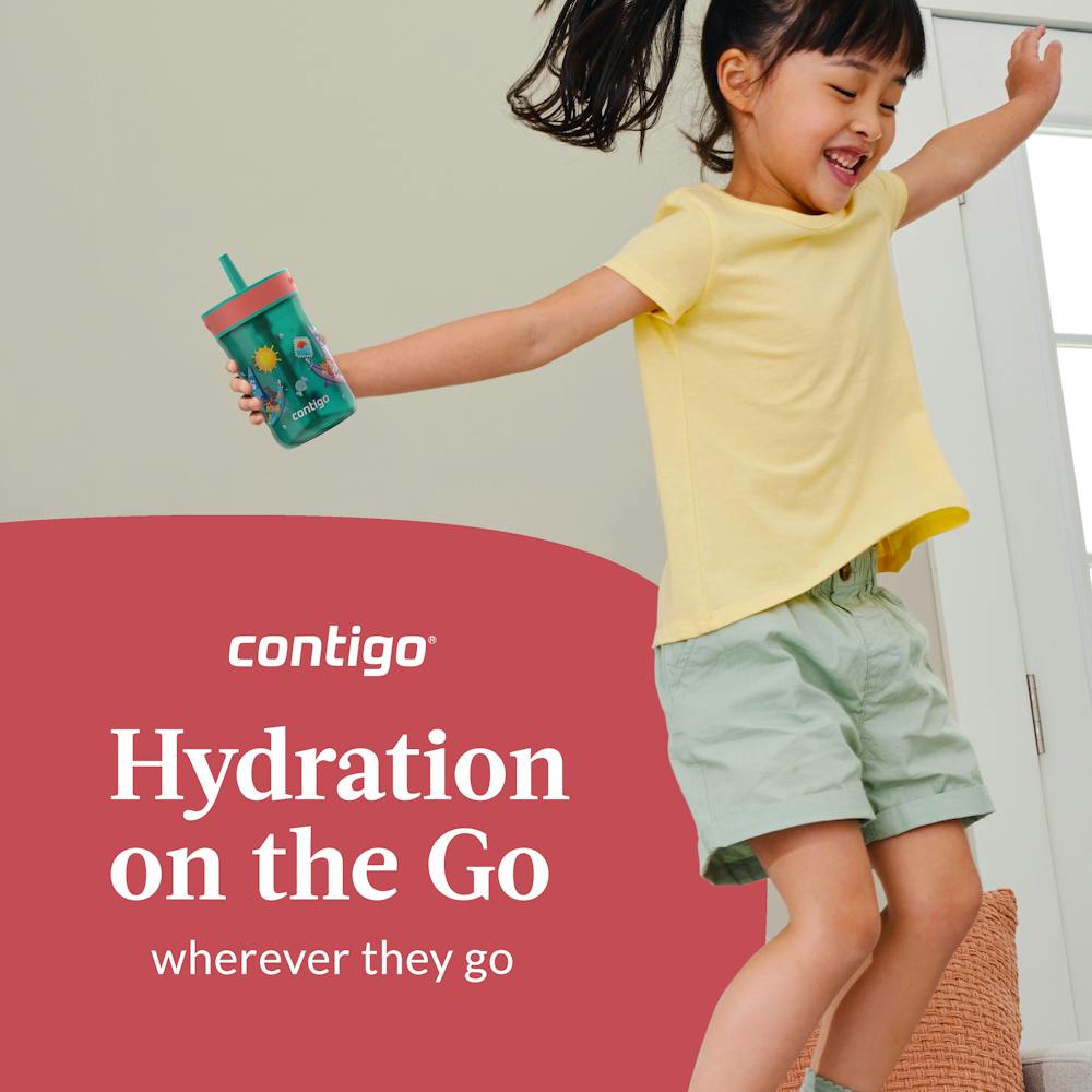 Contigo® Kids’ Leighton Straw Tumbler with Spill-Proof Leak-Proof Lid, 14oz (CGGY)