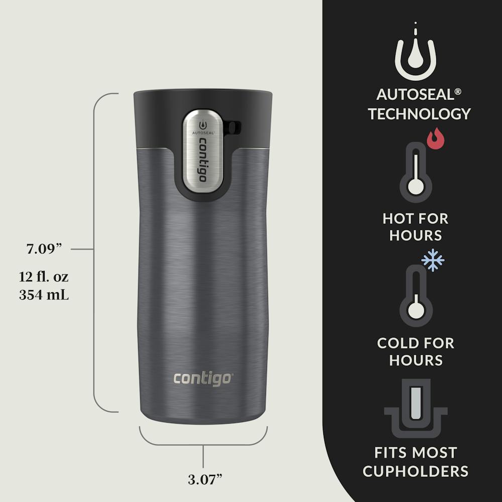 Contigo® AUTOSEAL® West Loop Vacuum-Insulated Stainless Steel Travel Mug with Easy-Clean Lid, 12 oz (7HZV)