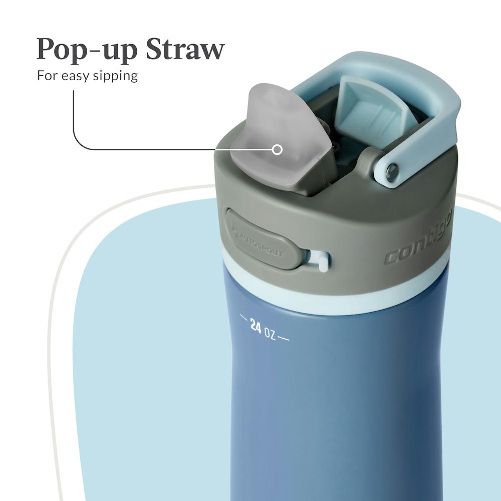 Contigo® Wells Chill Stainless Steel Filter Water Bottle with AUTOSPOUT® Straw Lid, 24 Oz (9JUG)