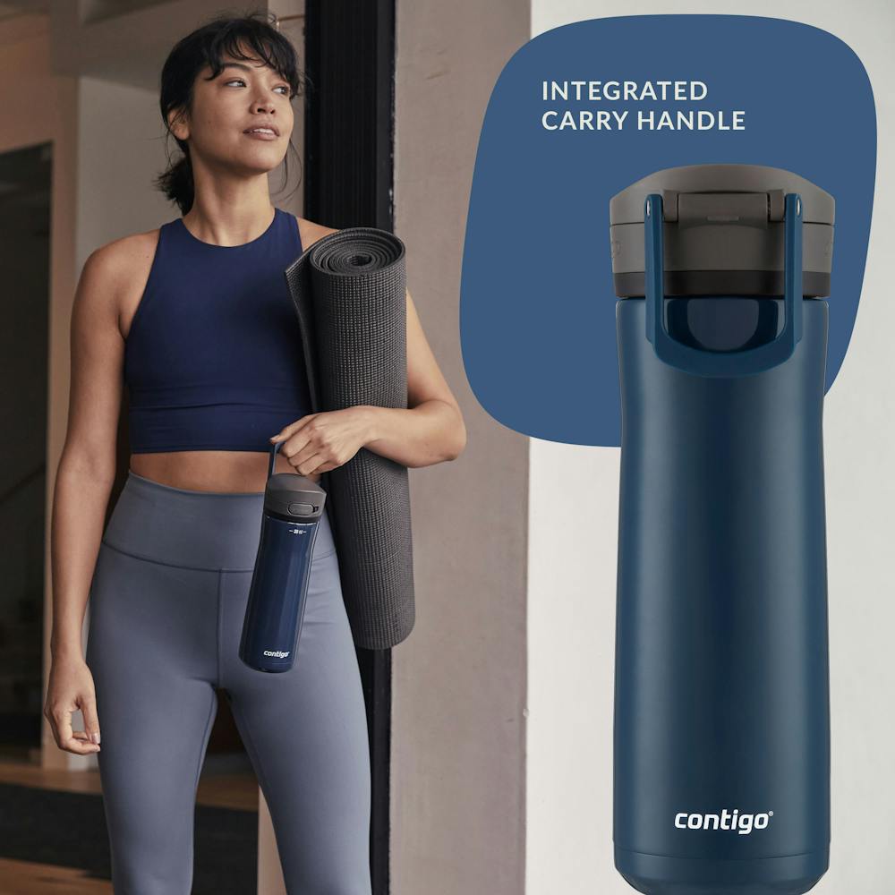 Contigo® Jackson Chill 2.0 Water Bottle with AUTOPOP Lid | Stainless Steel Water Bottle, 20oz., Blueberry Opaque (TTXG)