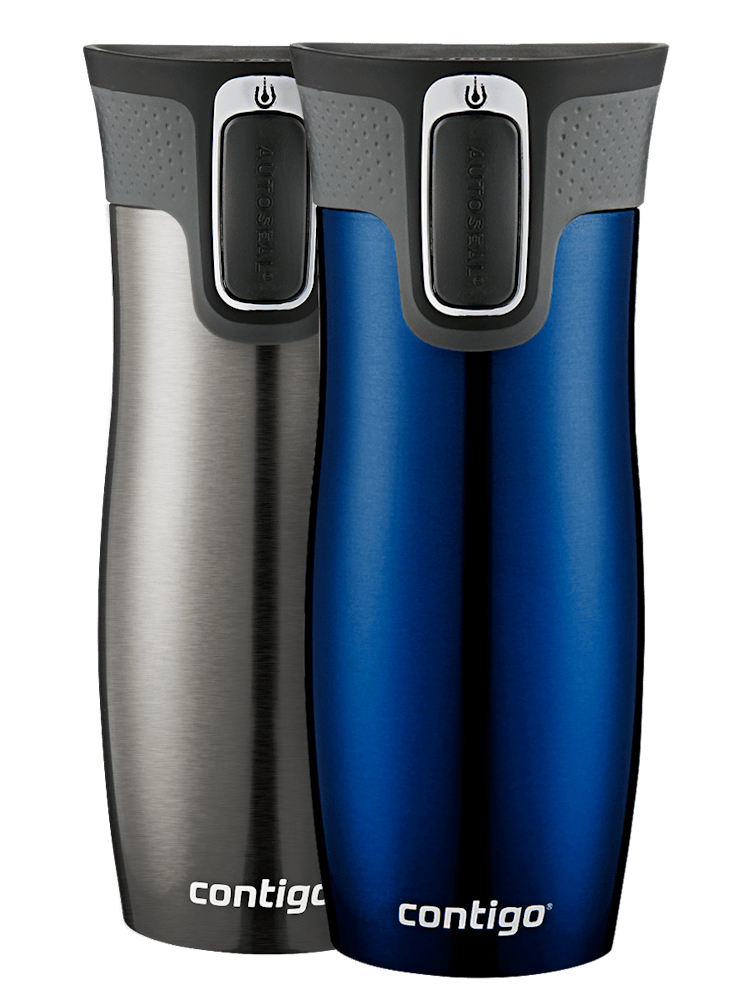 Contigo® West Loop 2.0 Stainless Steel Travel Mug with AUTOSEAL® Lid, 16oz, 2-Pack (8YCV)
